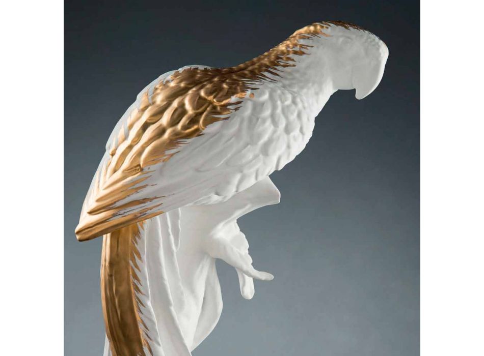 Ručně vyrobená keramická figurka ve tvaru papouška vyrobená v Itálii - Pagallo Viadurini