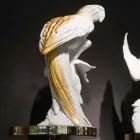 Ručně vyrobená keramická figurka ve tvaru papouška vyrobená v Itálii - Pagallo Viadurini