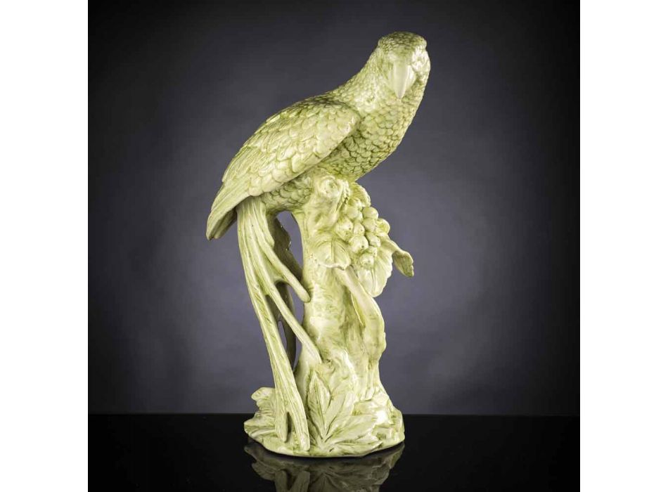 Ručně vyrobená keramická figurka ve tvaru papouška vyrobená v Itálii - Pagallo Viadurini