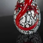 Dekorativní skleněná figurka ve tvaru vejce s gekonem vyrobená v Itálii - Huevo Viadurini