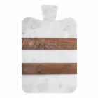 Bílý mramor Carrara a dřevo vyrobené v Itálii Design Cutting Board - Evea Viadurini