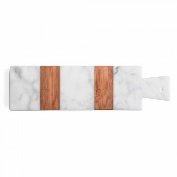 Bílý mramor Carrara a dřevo vyrobené v Itálii Design Cutting Board - Evea