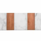 Bílý mramor Carrara a dřevo vyrobené v Itálii Design Cutting Board - Evea Viadurini