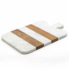 Bílý mramor Carrara a dřevo vyrobené v Itálii Design Cutting Board - Evea Viadurini
