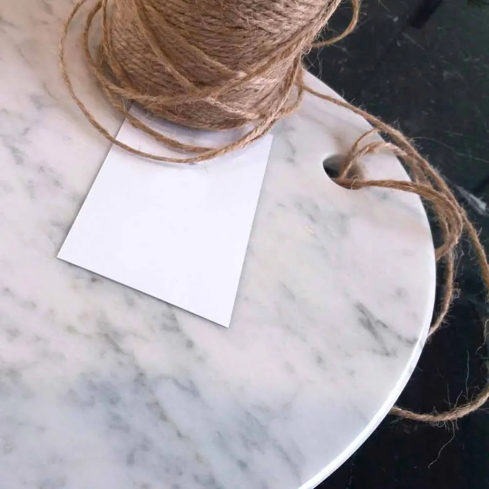 Moderní oválné prkénko v bílém mramoru Carrara vyrobené v Itálii - Masha Viadurini