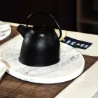 Moderní oválné prkénko v bílém mramoru Carrara vyrobené v Itálii - Masha Viadurini