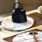 Moderní oválné prkénko v bílém mramoru Carrara vyrobené v Itálii - Masha Viadurini