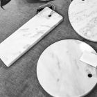 Obdélníkové prkénko z bílého mramoru Carrara vyrobené v Itálii - Masha Viadurini