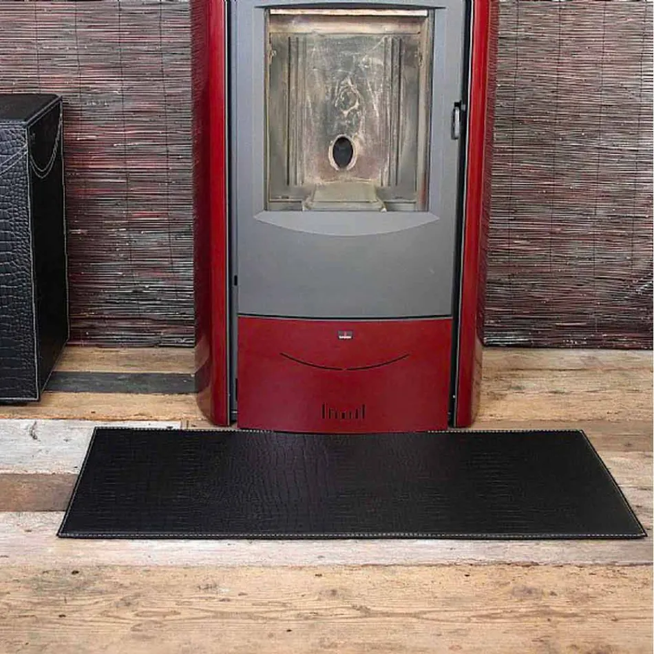 Kožená podložka pro krb / kamna Diva Vyrobeno v Itálii Viadurini