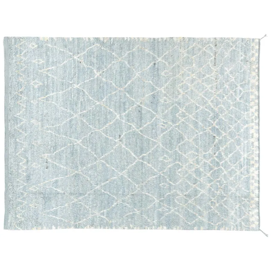 Ručně vyráběný vlněný koberec s dlouhým vlasem ručně vázaný v Türkiye - Benedetta Viadurini