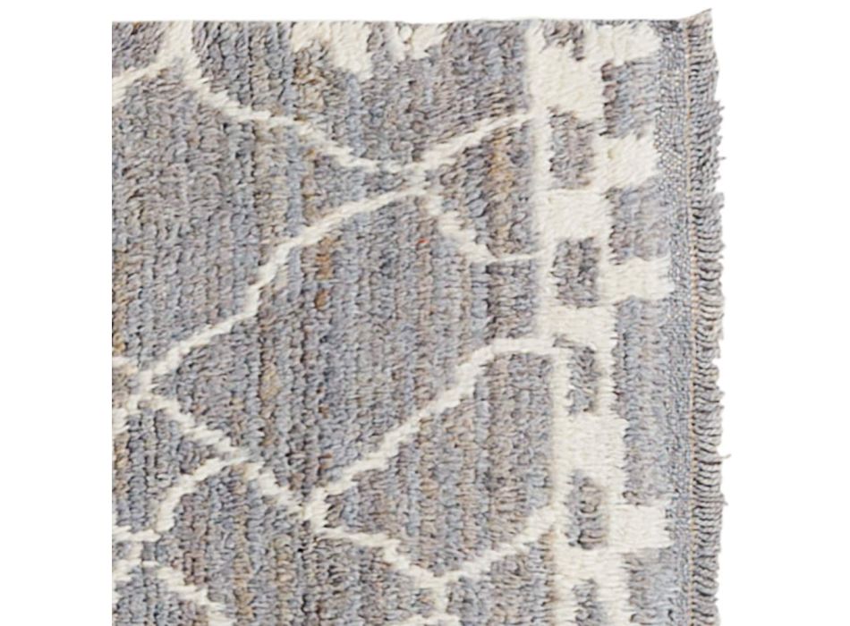 Ručně vyráběný vlněný koberec s dlouhým vlasem ručně vázaný v Türkiye - Benedetta Viadurini