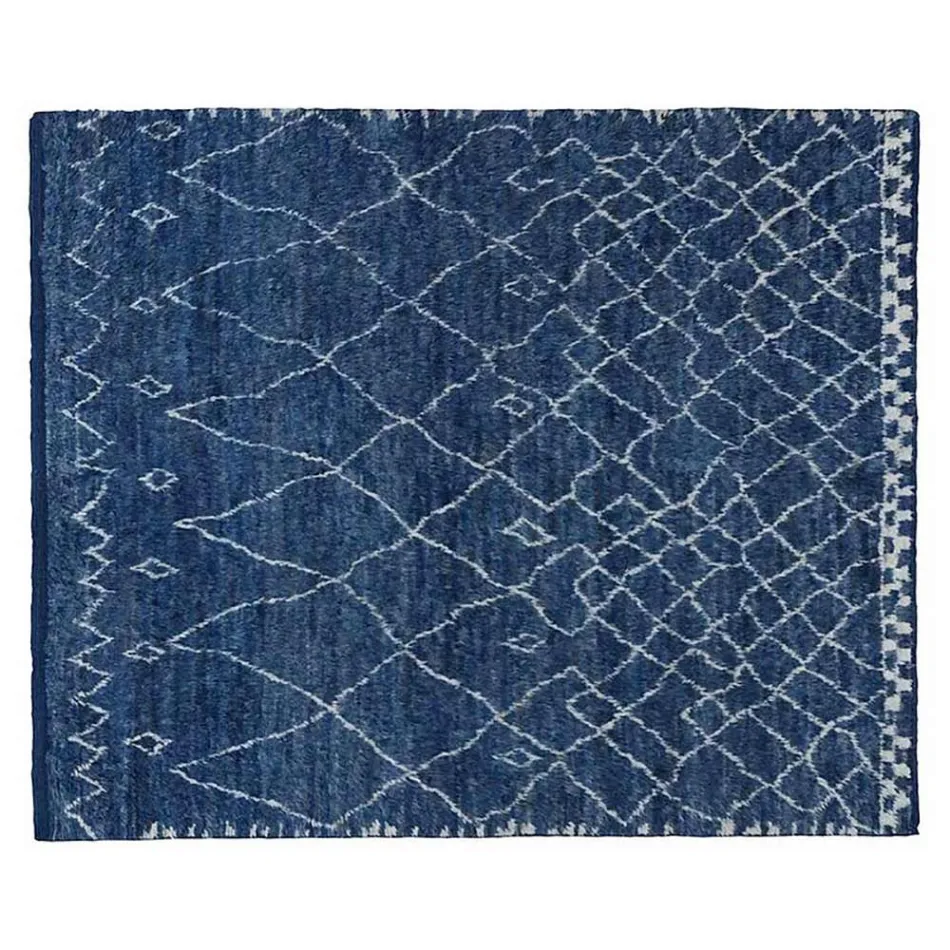 Ručně vyráběný vlněný koberec s dlouhým vlasem ručně vázaný v Türkiye - Benedetta Viadurini