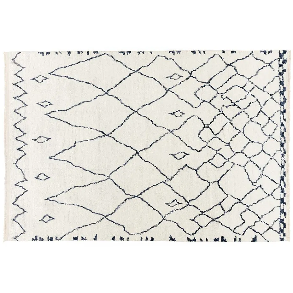 Ručně vyráběný vlněný koberec s dlouhým vlasem ručně vázaný v Türkiye - Benedetta Viadurini