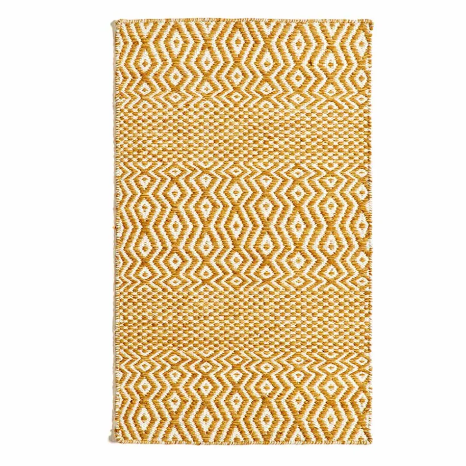 Moderní designový koberec do obývacího pokoje z ručně vyráběné vlny a bavlny - Minera Viadurini