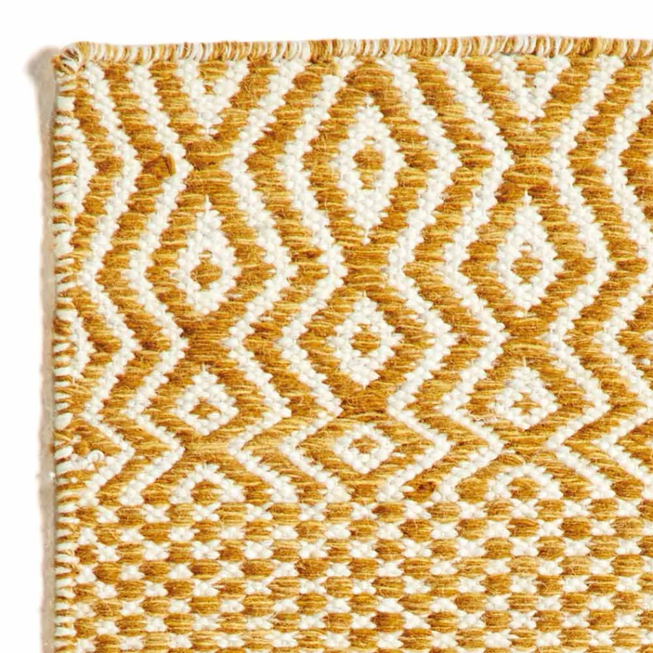 Moderní designový koberec do obývacího pokoje z ručně vyráběné vlny a bavlny - Minera Viadurini