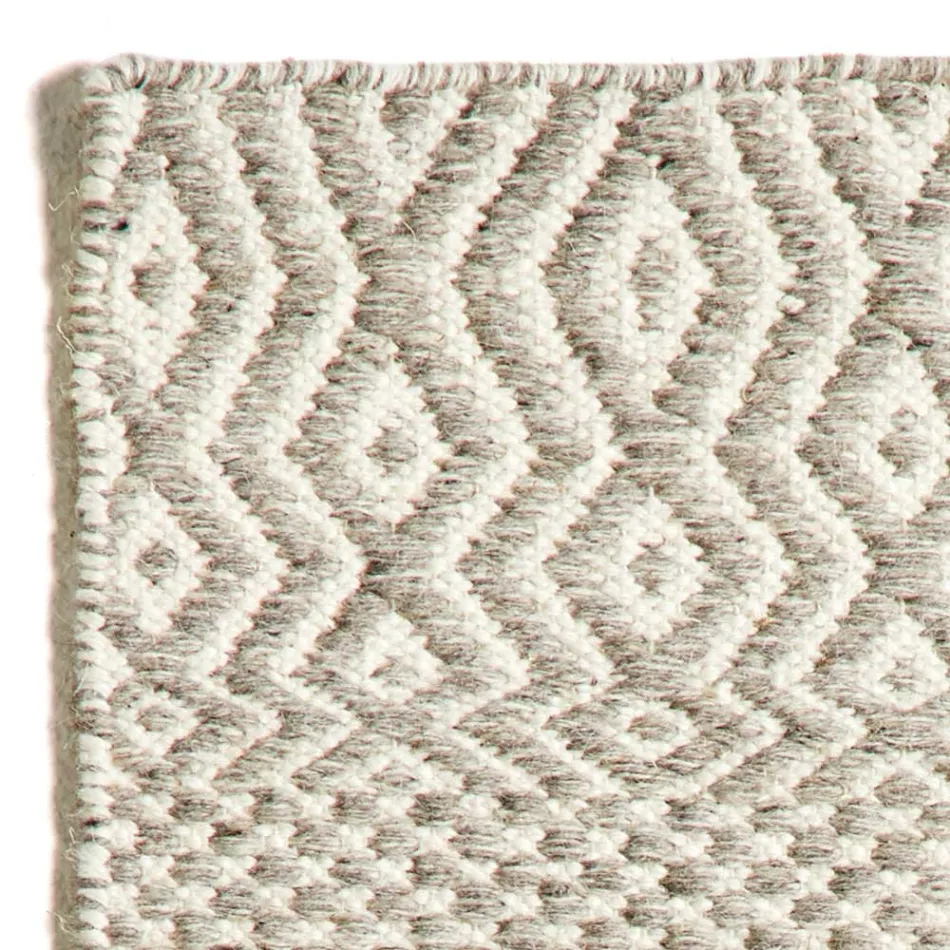 Moderní designový koberec do obývacího pokoje z ručně vyráběné vlny a bavlny - Minera Viadurini