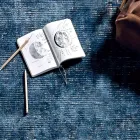 Koberec do obývacího pokoje z bavlny, viskózy a vlny Vyrobeno na ručním stavu - Melita Viadurini