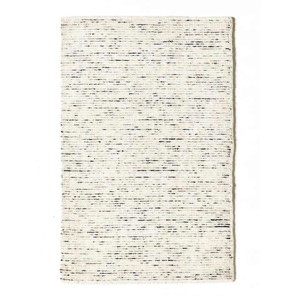 Koberec do obývacího pokoje z bavlny, viskózy a vlny Vyrobeno na ručním stavu - Melita Viadurini