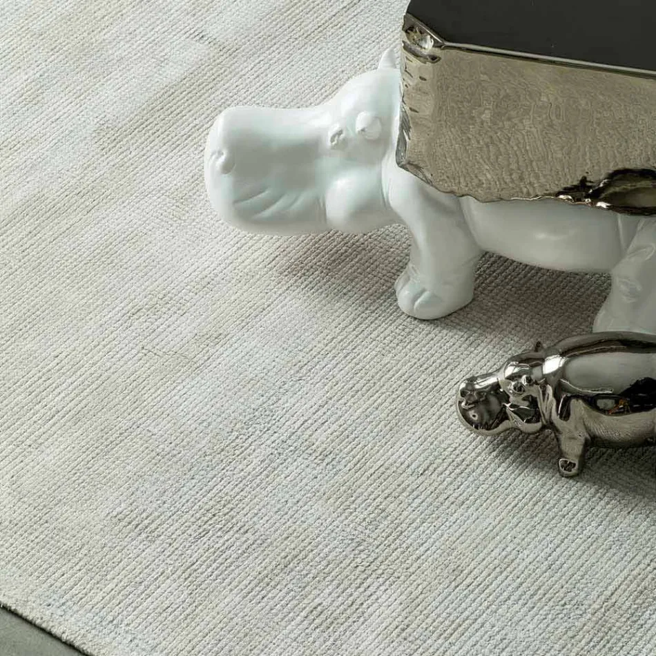 Moderní koberec do obývacího pokoje z bavlny a viskózy, ručně tkaný - hedvábný Viadurini