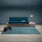 Koberec do obývacího pokoje vyrobený na ručním stavu viskóza, vlna a bavlna - Cristel Viadurini