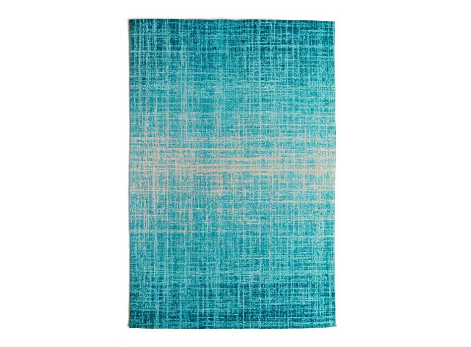 Designový obdélníkový koberec do obývacího pokoje z polyesteru a bavlny - styl Viadurini