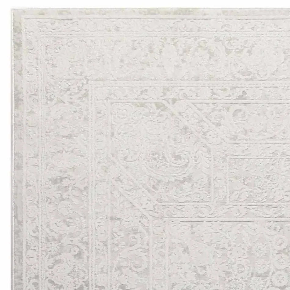 Designový koberec s béžovým designem z polyesteru a viskózy - Occitania Viadurini