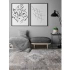 Designový koberec z viskózy a akrylové šedé béžové s designem - prezident Viadurini