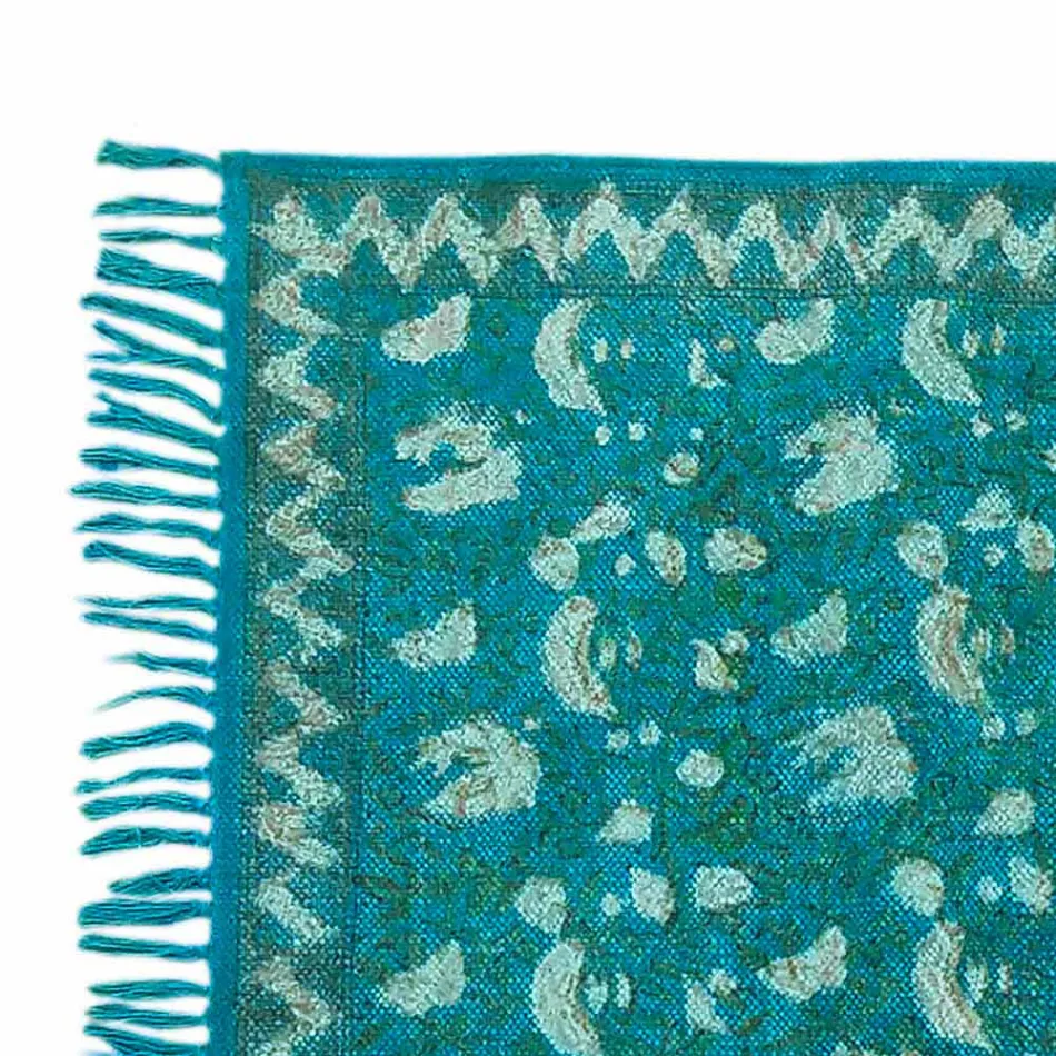 Etnický barevný obdélníkový koberec se střapci - Fibraù Viadurini