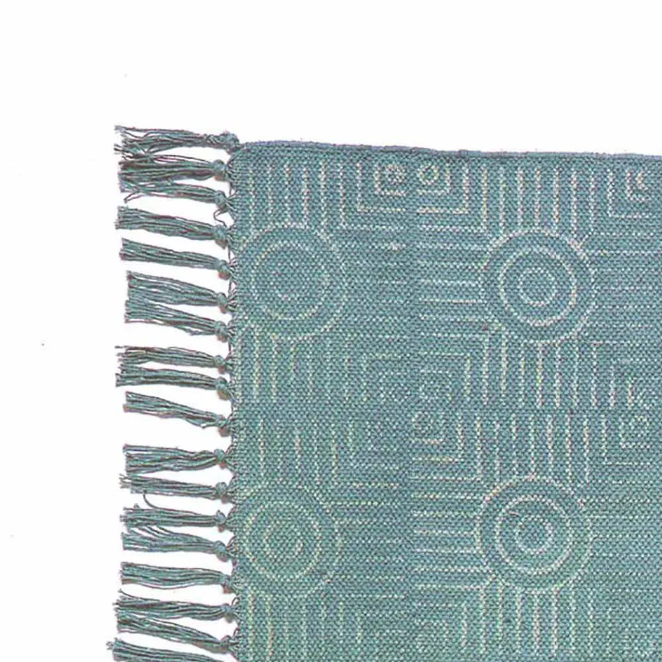 Etnický barevný obdélníkový koberec se střapci - Fibraù Viadurini