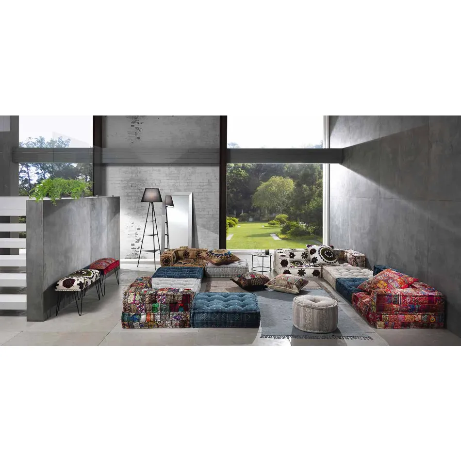 Etnický barevný obdélníkový koberec se střapci - Fibraù Viadurini