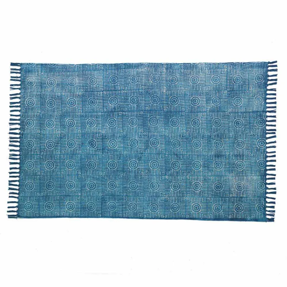 Etnický barevný obdélníkový koberec se střapci - Fibraù Viadurini