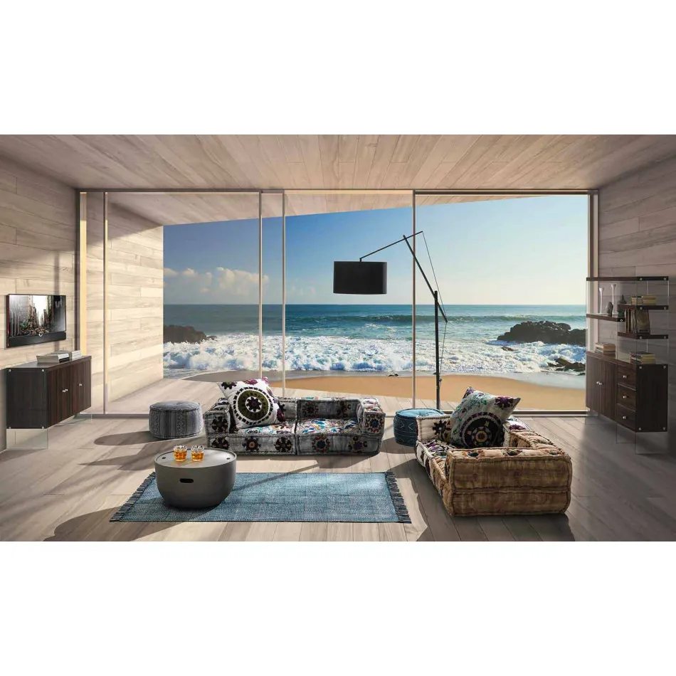 Etnický barevný obdélníkový koberec se střapci - Fibraù Viadurini