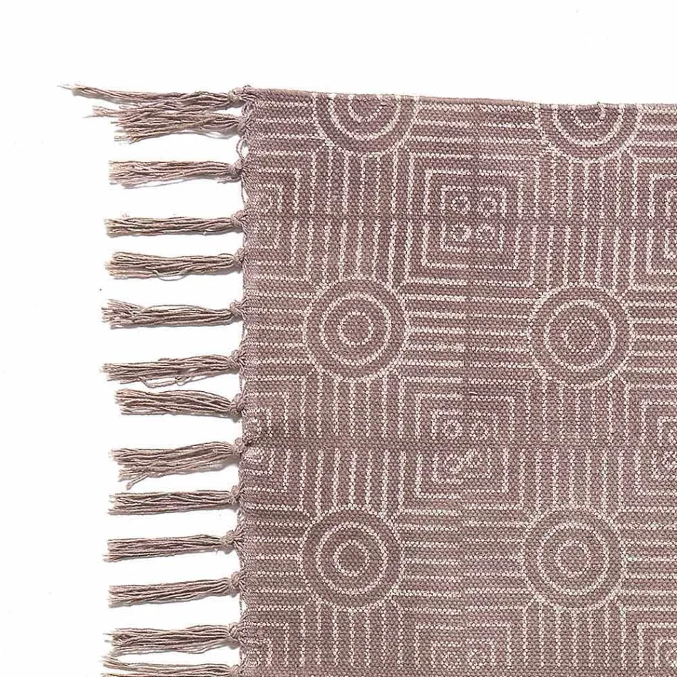 Etnický barevný obdélníkový koberec se střapci - Fibraù Viadurini