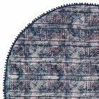 Kulatý etnický koberec z barevné bavlněné tkaniny - vlákna Viadurini