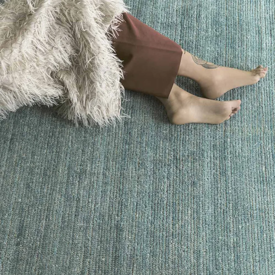 Ručně vyrobený koberec tkaný v Indii Vysoce kvalitní vlna a bambusové hedvábí - Anella Viadurini