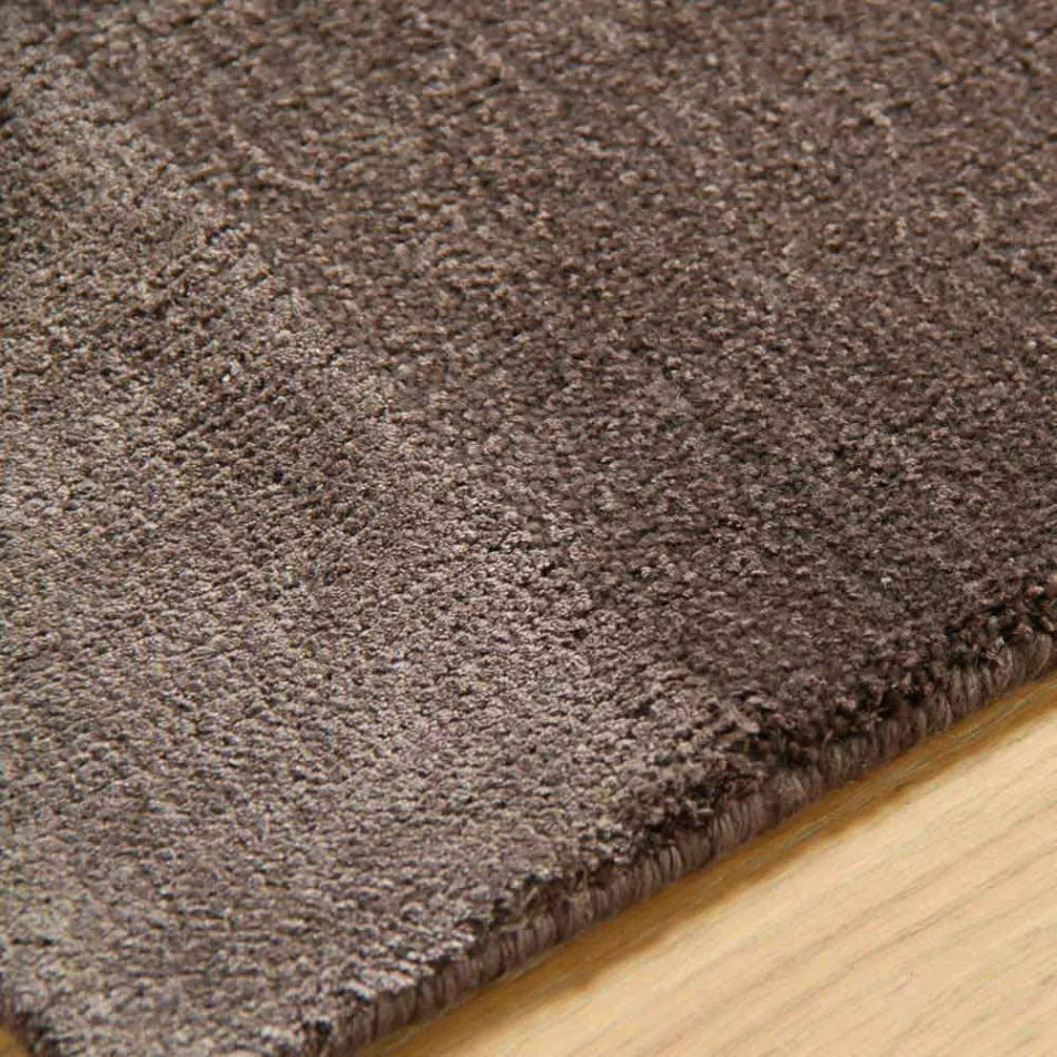 Velká barevná vlna a hedvábný koberec s moderním designovým pásem - směs Viadurini