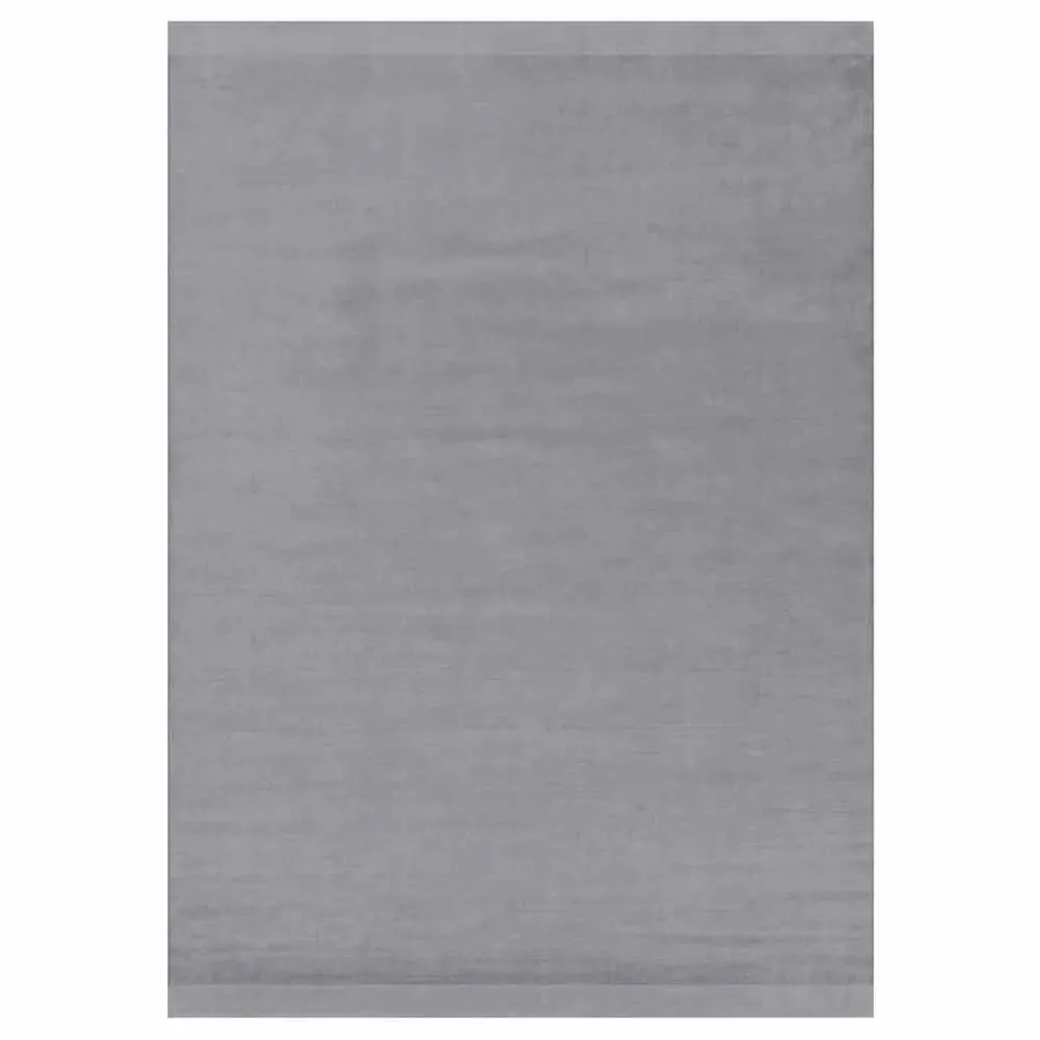 Velká barevná vlna a hedvábný koberec s moderním designovým pásem - směs Viadurini