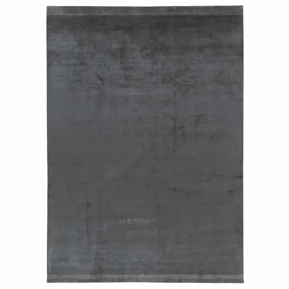 Velká barevná vlna a hedvábný koberec s moderním designovým pásem - směs Viadurini