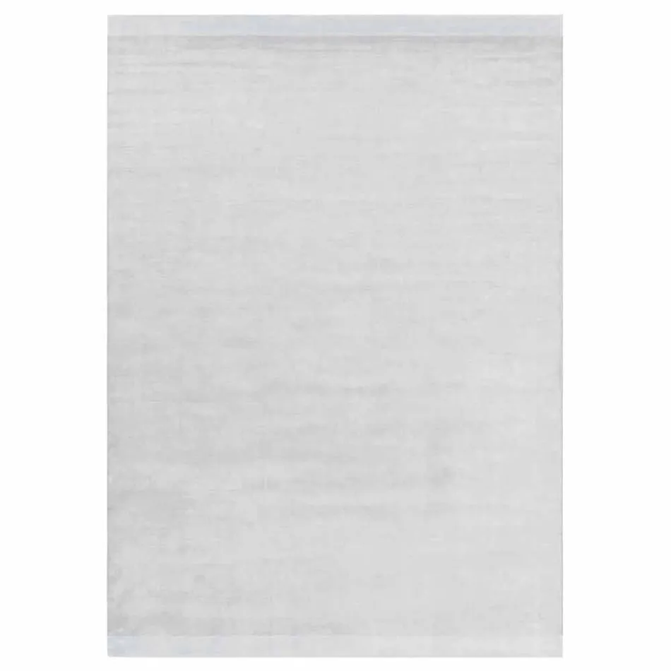 Velká barevná vlna a hedvábný koberec s moderním designovým pásem - směs Viadurini