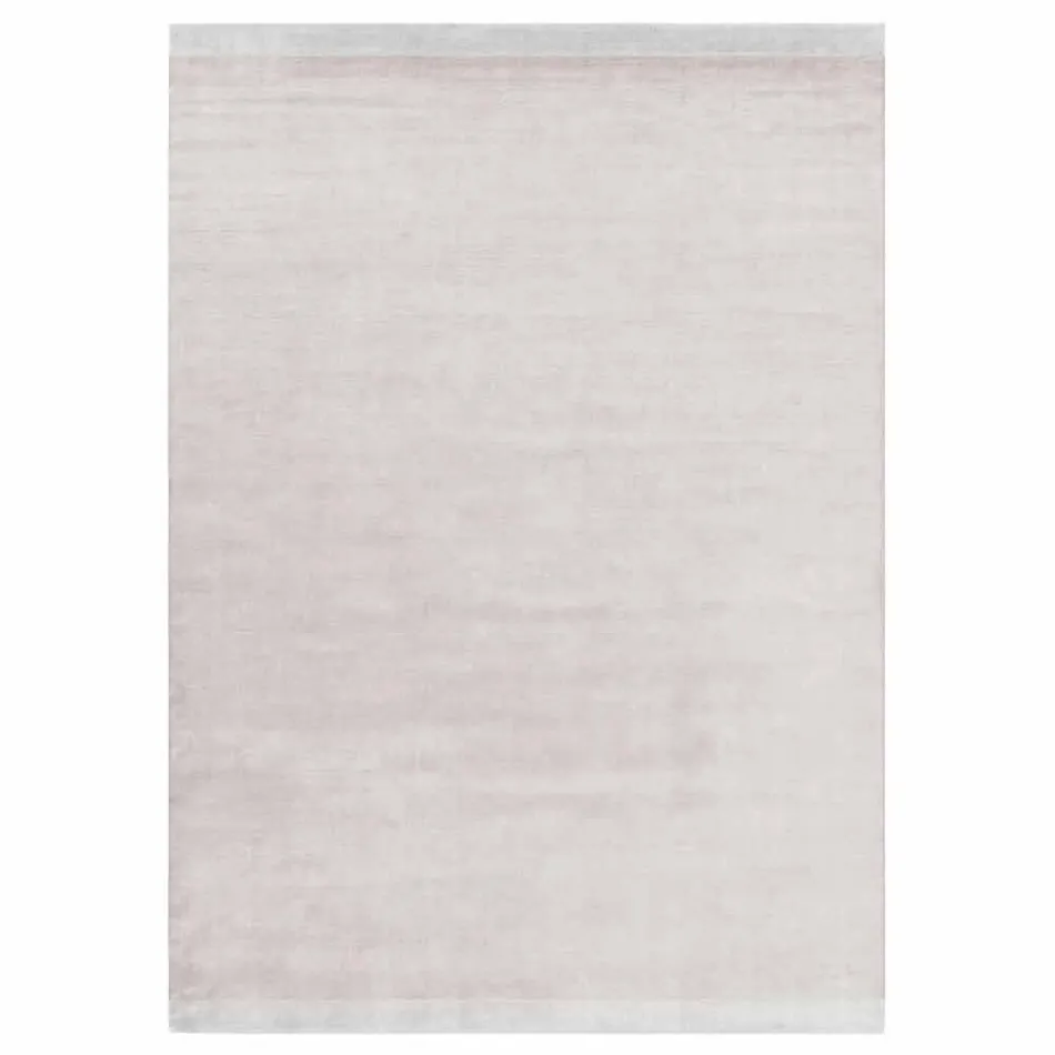 Velká barevná vlna a hedvábný koberec s moderním designovým pásem - směs Viadurini