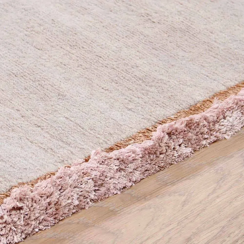 Viskóza a bavlněný koberec s barevnými třásněmi v hedvábném moderním designu - Garbino Viadurini