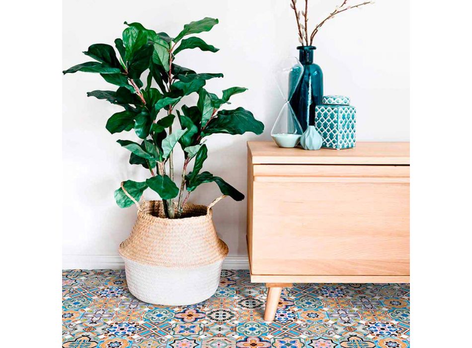 Moderní koberec s barevnou majolikou ve vinylu pro obývací pokoj - Calor Viadurini