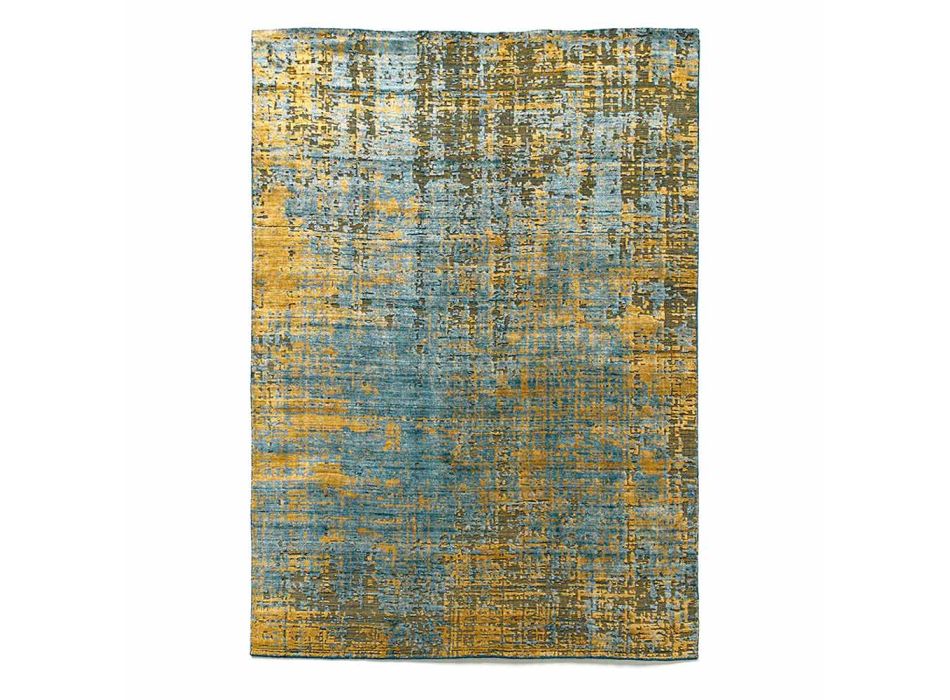 Moderní ručně vázaný koberec do obývacího pokoje z bambusového hedvábí a bavlny - Buba Viadurini