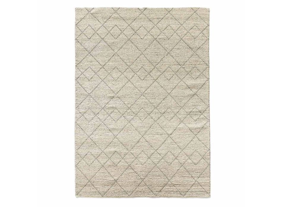 Moderní koberec do obývacího pokoje ručně tkaný v geometrickém designu vlny - Geome Viadurini