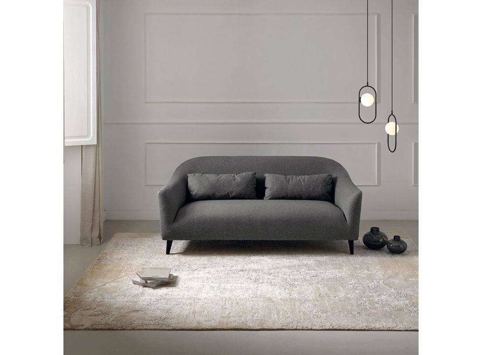 Moderní elegantní designový koberec do obývacího pokoje z bambusového hedvábí a vlny - Pasha Viadurini