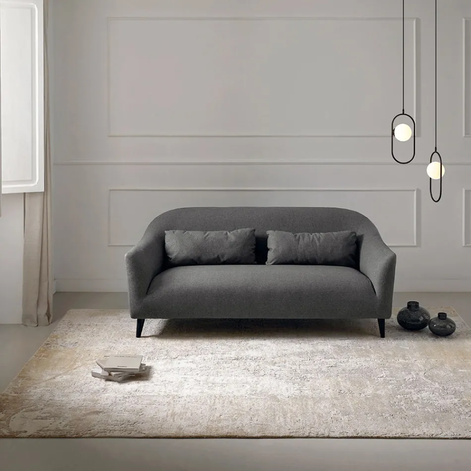 Moderní elegantní designový koberec do obývacího pokoje z bambusového hedvábí a vlny - Pasha Viadurini