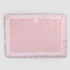 Koupelnový kobereček z bavlny a lnu s krajkou Poema 2 barvy - Cuorotto Viadurini