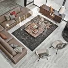 Luxusní obdélníkový koberec do obývacího pokoje z vlny, bavlny a viskózy vyrobený v Itálii Viadurini