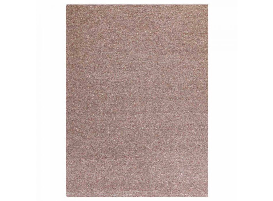 Obdélníkový koberec ve vlně a bavlněné hnědé nebo krém moderního designu - Kuta Viadurini