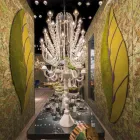 Koberec do obývacího pokoje ve tvaru listu z ručně všívané vlny vyrobené v Itálii - Acino Viadurini